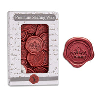 Crown Adhesive Wax Seal Quick - Ship Stickers 25PK - Crimson Red - Nostalgic Impressions