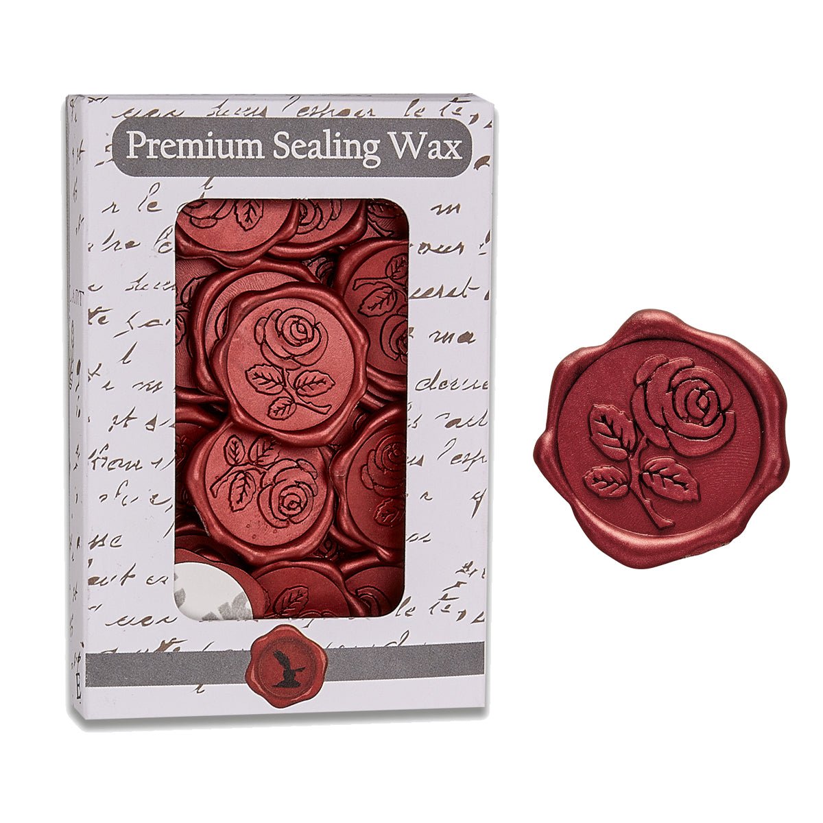 Rose with Stem Adhesive Wax Seal Quick - Ship Stickers 25PK - 7 Colors - Nostalgic Impressions