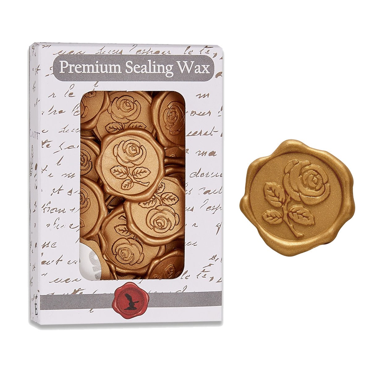 Rose with Stem Adhesive Wax Seal Quick - Ship Stickers 25PK - 7 Colors - Nostalgic Impressions