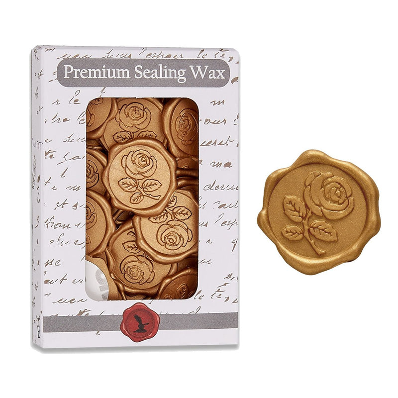 Rose with Stem Adhesive Wax Seal Quick - Ship Stickers 25PK - 7 Colors - Nostalgic Impressions