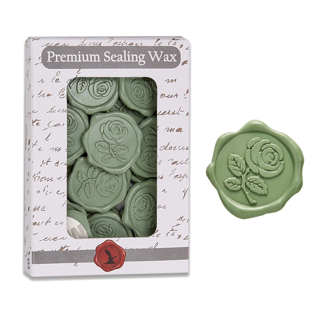 Rose with Stem Adhesive Wax Seal Quick - Ship Stickers 25PK - 7 Colors - Nostalgic Impressions
