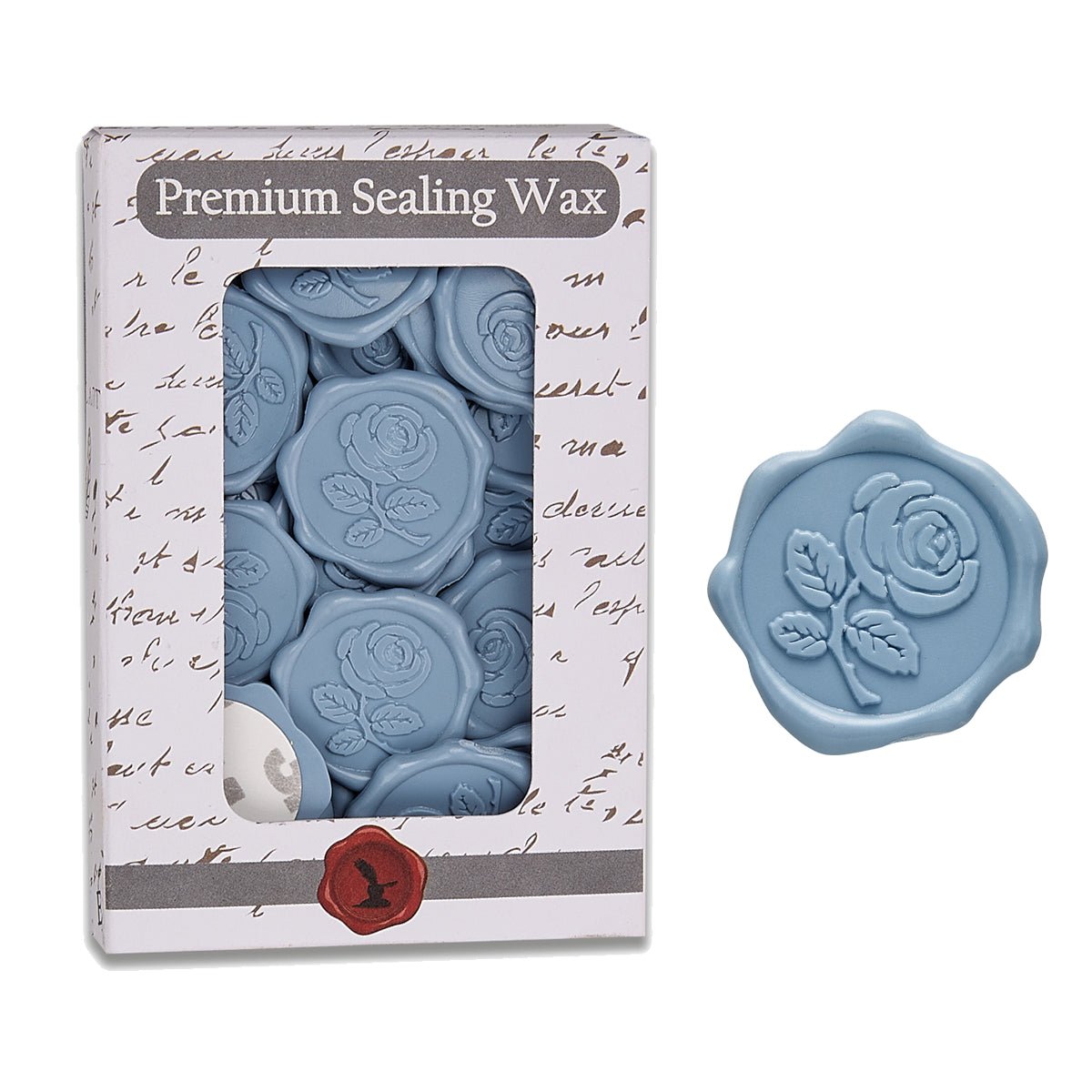 Rose with Stem Adhesive Wax Seal Quick - Ship Stickers 25PK - 7 Colors - Nostalgic Impressions