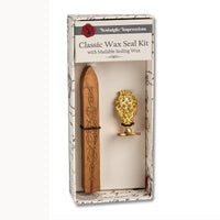 Butterfly Wax Seal Stamp – Vintage-Style Round Florentine Brass Stamp with Attached Handle