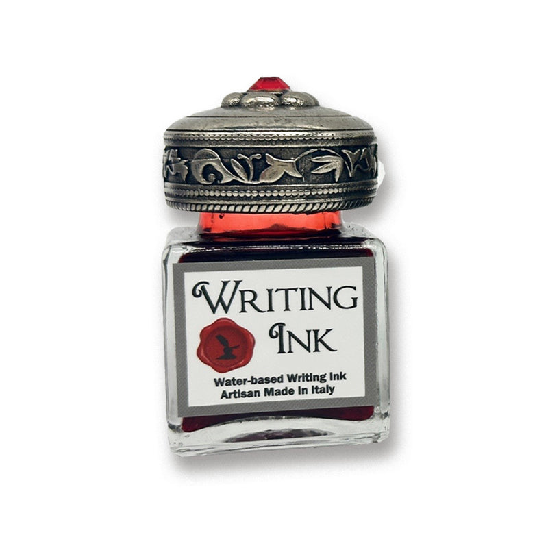 Inkwells with jeweled Silver Metal Screwtop