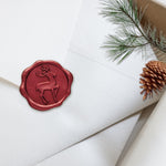 Reindeer Adhesive Christmas Wax Seal Stickers 8PK -Crimson Red 1 "