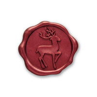Reindeer Adhesive Christmas Wax Seal Stickers 8PK - Crimson Red 1 " - Nostalgic Impressions