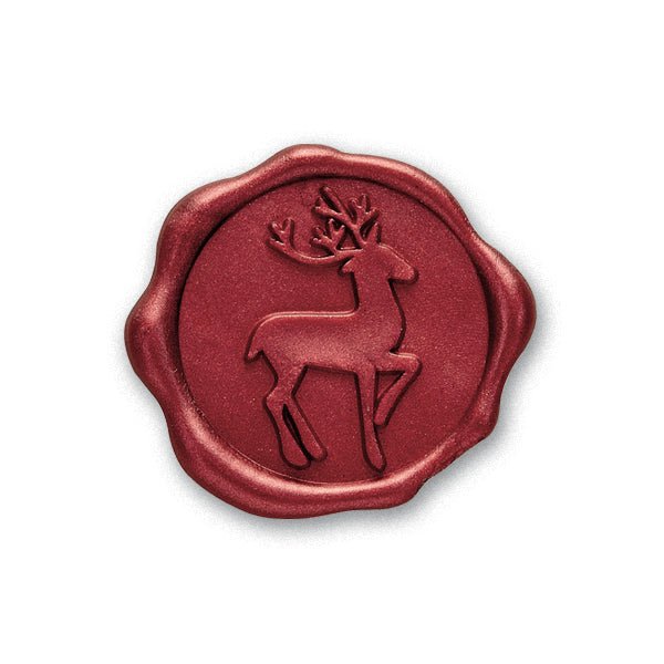 Reindeer Adhesive Christmas Wax Seal Stickers 8PK - Crimson Red 1 " - Nostalgic Impressions