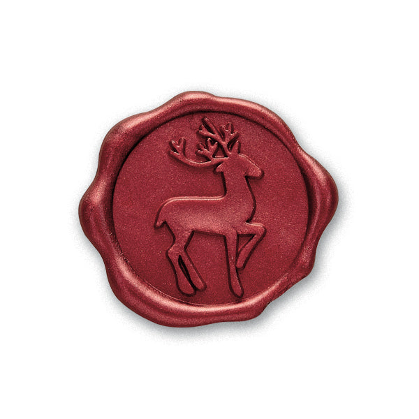 Reindeer Adhesive Christmas Wax Seal Stickers 8PK  Crimson Red 1 "