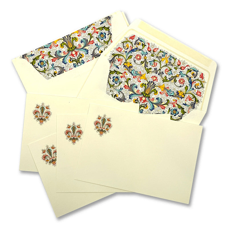 Fiorenza Card Wallet Pack Made In Italy by Rossi - 10 Cards & 10 lined envelopes - Nostalgic Impressions