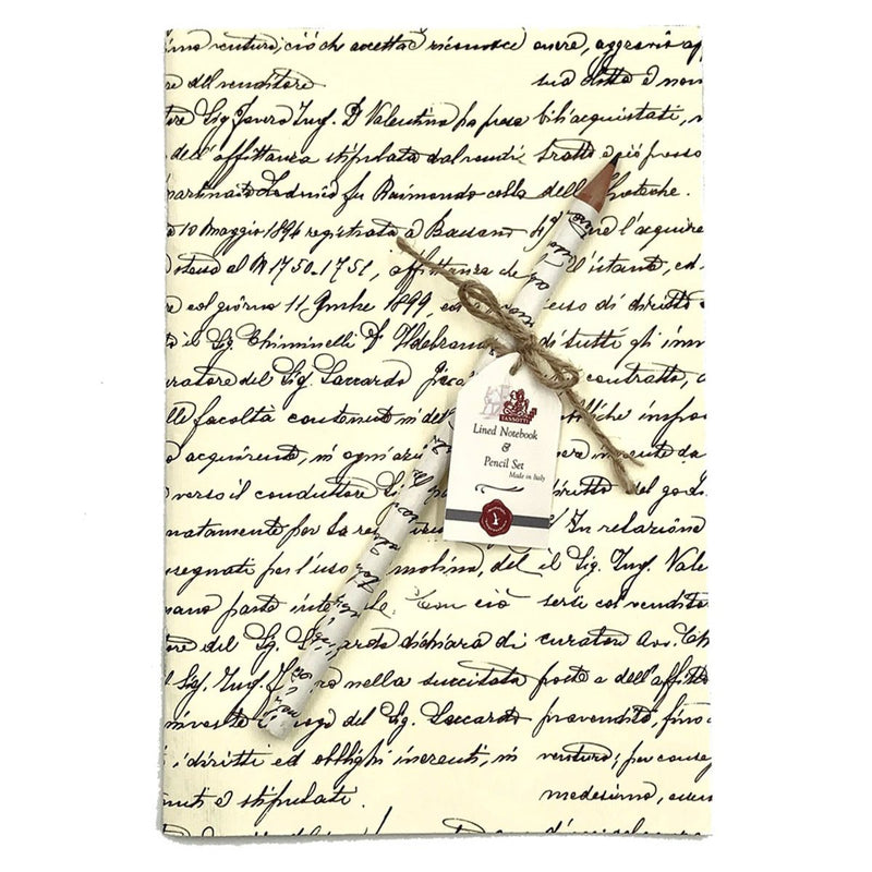 Scrittura Notebook Gift Set with matching Pencil 6x8 - Nostalgic Impressions