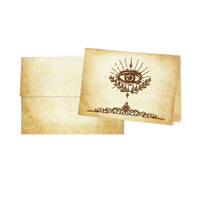 Aged Parchment Printed Note Card Set with Envelopes 8/8 - 8 Designs