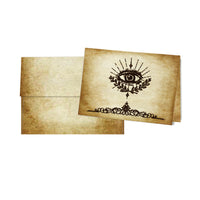 Aged Parchment Printed Note Card Set with Envelopes 8/8 - 8 Designs