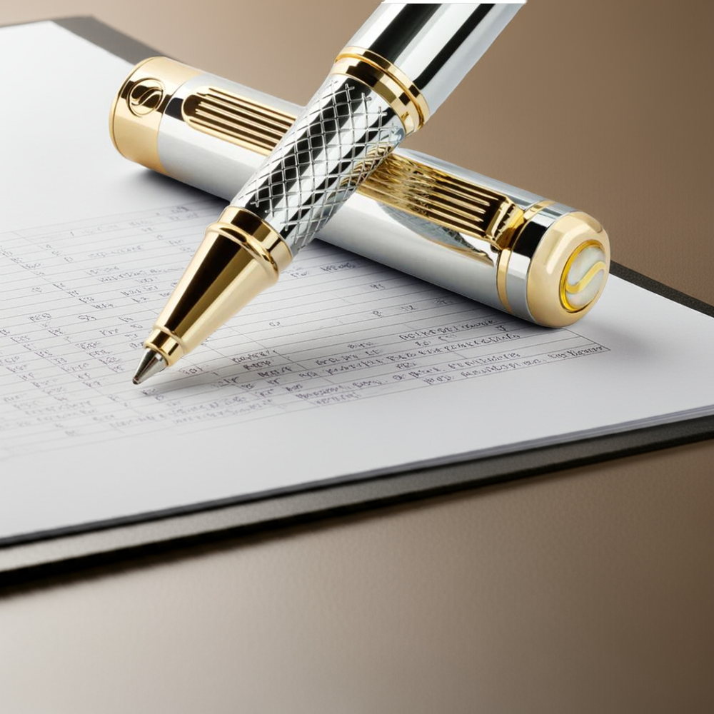 GC QUILL Luxury Rollerball Pen Set With Bookmark - Executive Gift Writing Pen MU-30