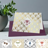 Personalized Foil Note Cards: Choose Design, Initial Font & Envelope by Nostalgic Impressions