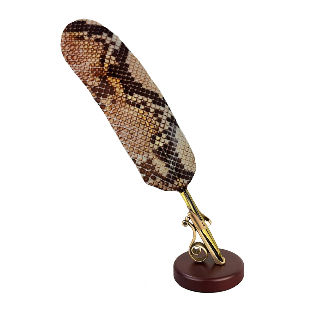 Animal Print Feather Ballpoint Pen with 2 refills in folder