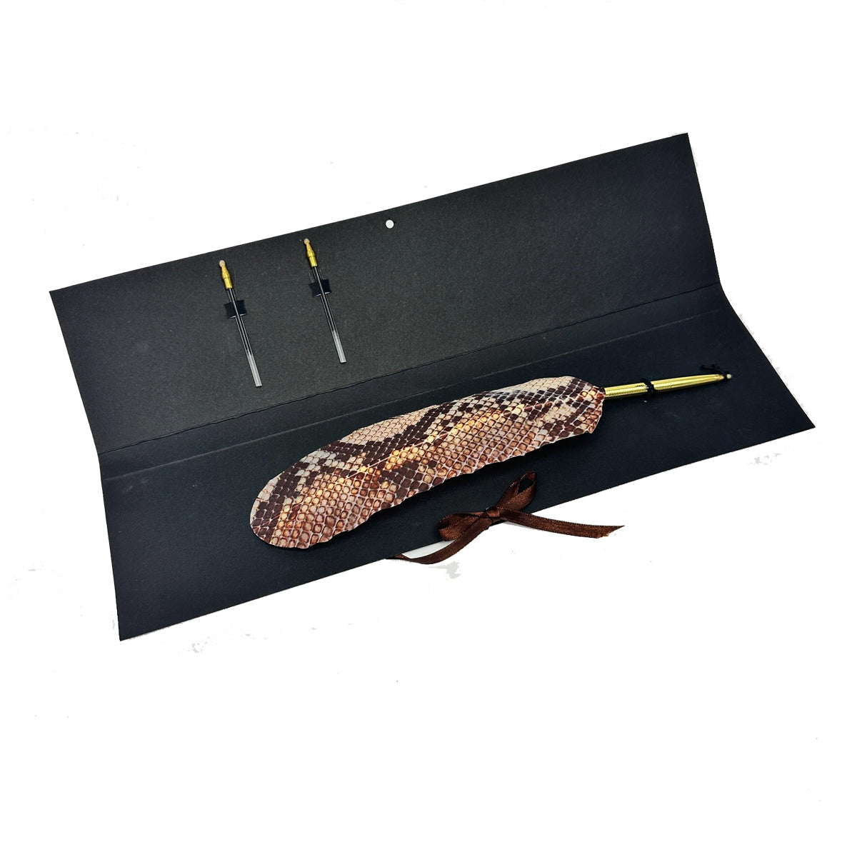 Animal Print Feather Ballpoint Pen with 2 refills in folder