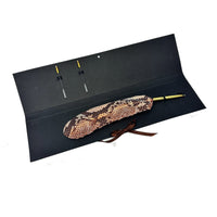 Animal Print Feather Ballpoint Pen with 2 refills in folder