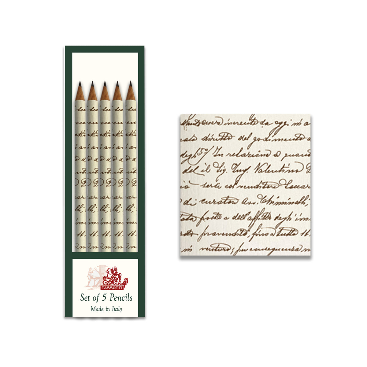 Scrittura Decorated Italian Art Paper Pencils Pack of 5 - Nostalgic Impressions