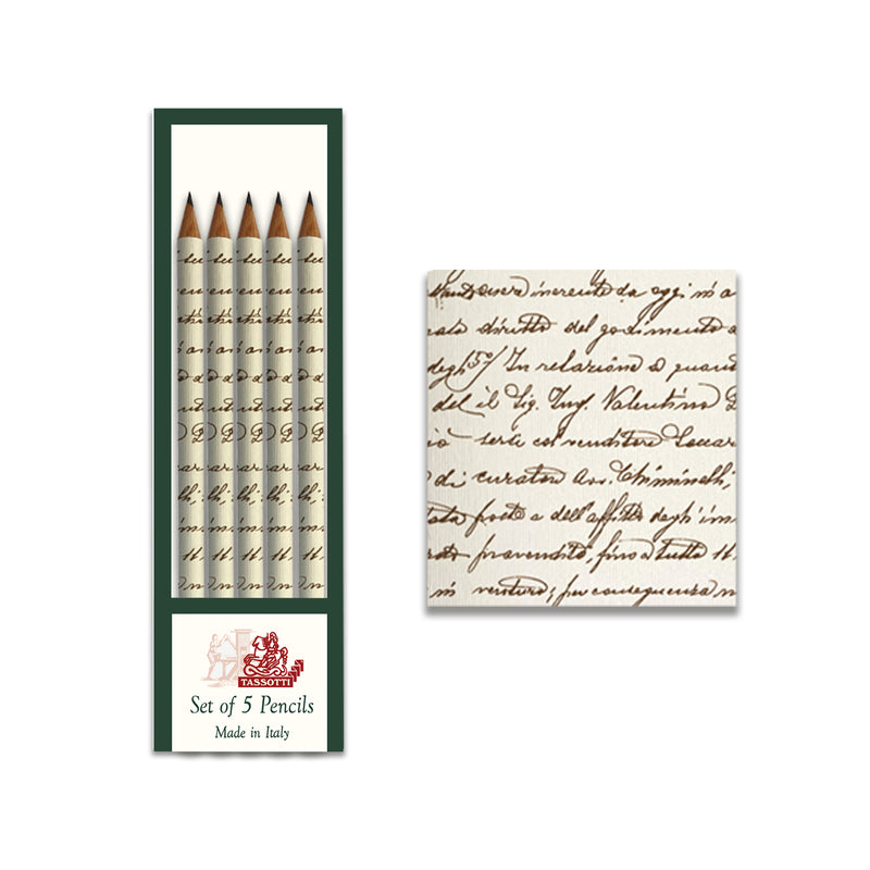 Scrittura Decorated Italian Art Paper Pencils Pack of 5