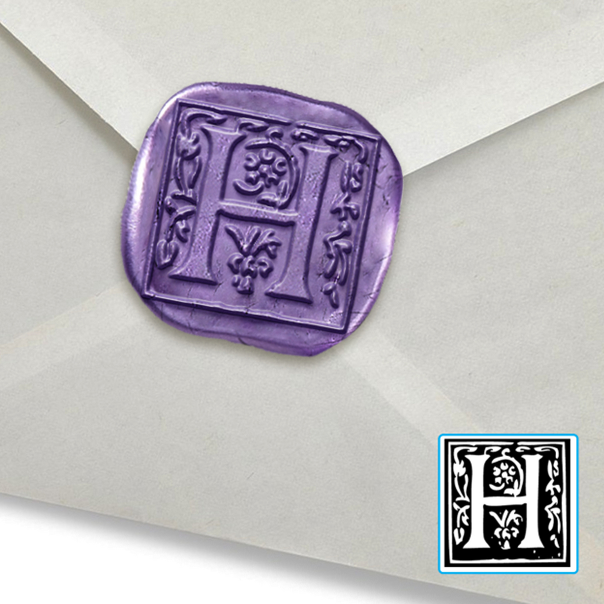 Brass Filigree Initial Wax Seal Stamp