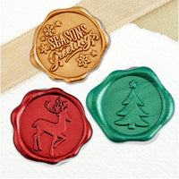 Assorted Christmas Adhesive Wax Seal Stickers for Christmas Cards and Holiday Mail (25-Pack)