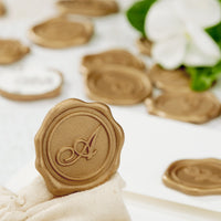 Initial Adhesive Wax Seal Quick - Ship Stickers 25PK - Nostalgic Impressions