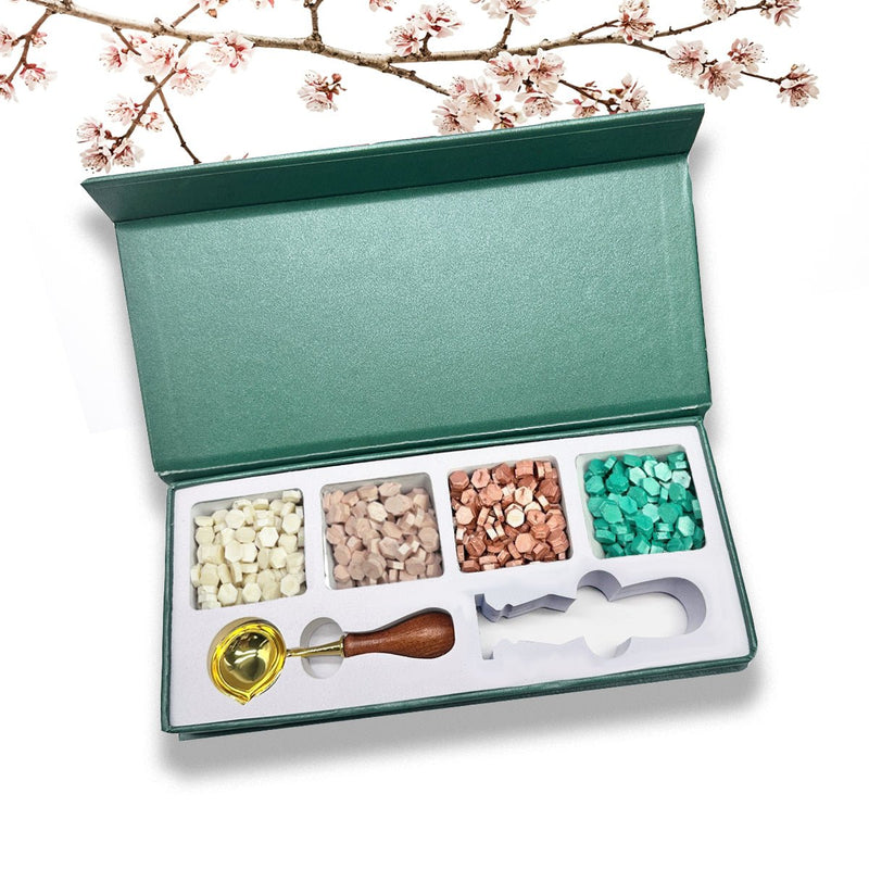 Wax Seal Starter Kit with Choice of 4 Bead Waxes, Spoon and space for your own stamp - Nostalgic Impressions