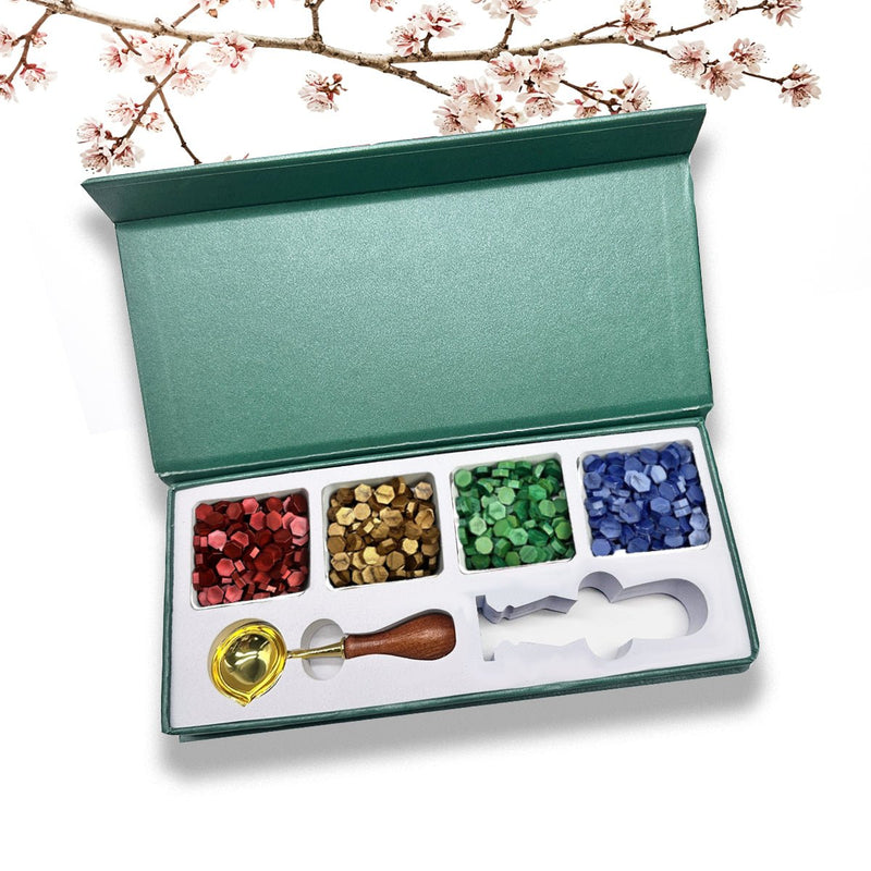 Wax Seal Starter Kit with Choice of 4 Bead Waxes, Spoon and space for your own stamp - Nostalgic Impressions