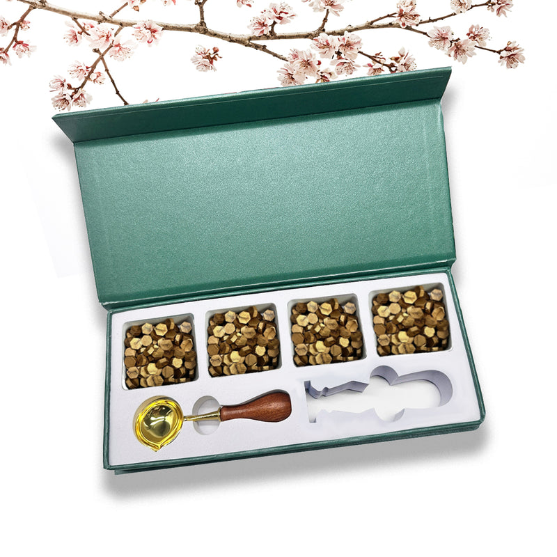Wax Seal Starter Kit with Choice of 4 Bead Waxes, Spoon and space for your own stamp