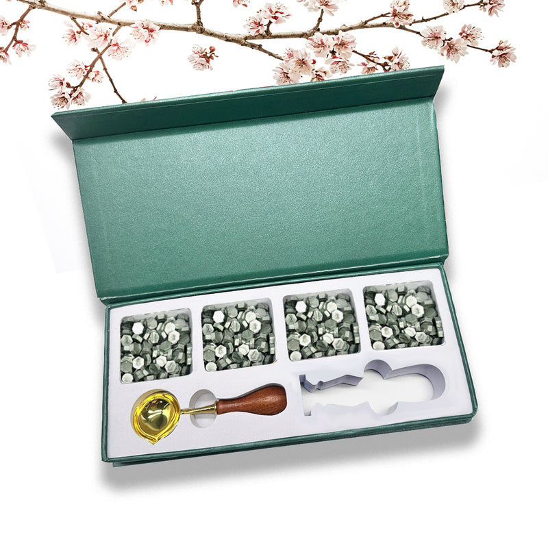 Wax Seal Starter Kit with Choice of 4 Bead Waxes, Spoon and space for your own stamp
