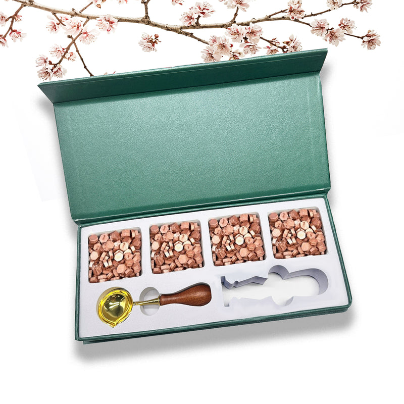 Wax Seal Starter Kit with Choice of 4 Bead Waxes, Spoon and space for your own stamp