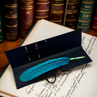 Colorful Feather Ballpoint Pen with 2 refills in folder