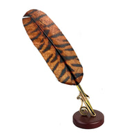 Animal Print Feather Ballpoint Pen with 2 refills in folder