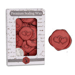 Twin Heart Adhesive Wax Seal Quick-Ship Stickers 25PK - Nostalgic Impressions