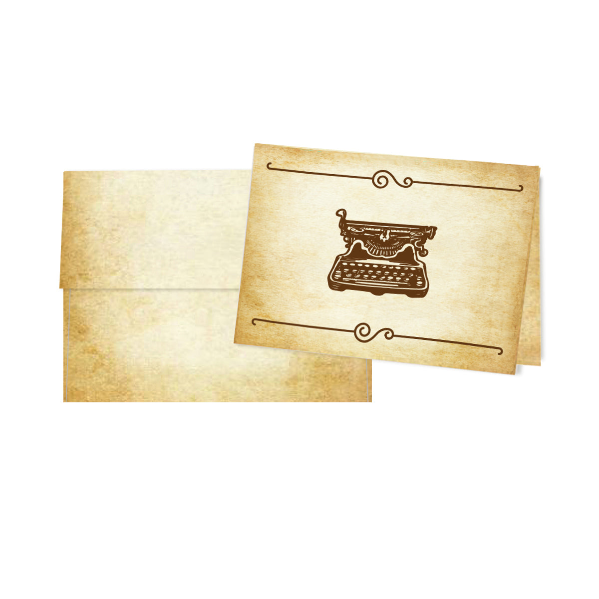 Aged Parchment Printed Note Card Set with Envelopes 8/8 - 8 Designs