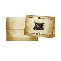 Aged Parchment Printed Note Card Set with Envelopes 8/8 - 8 Designs