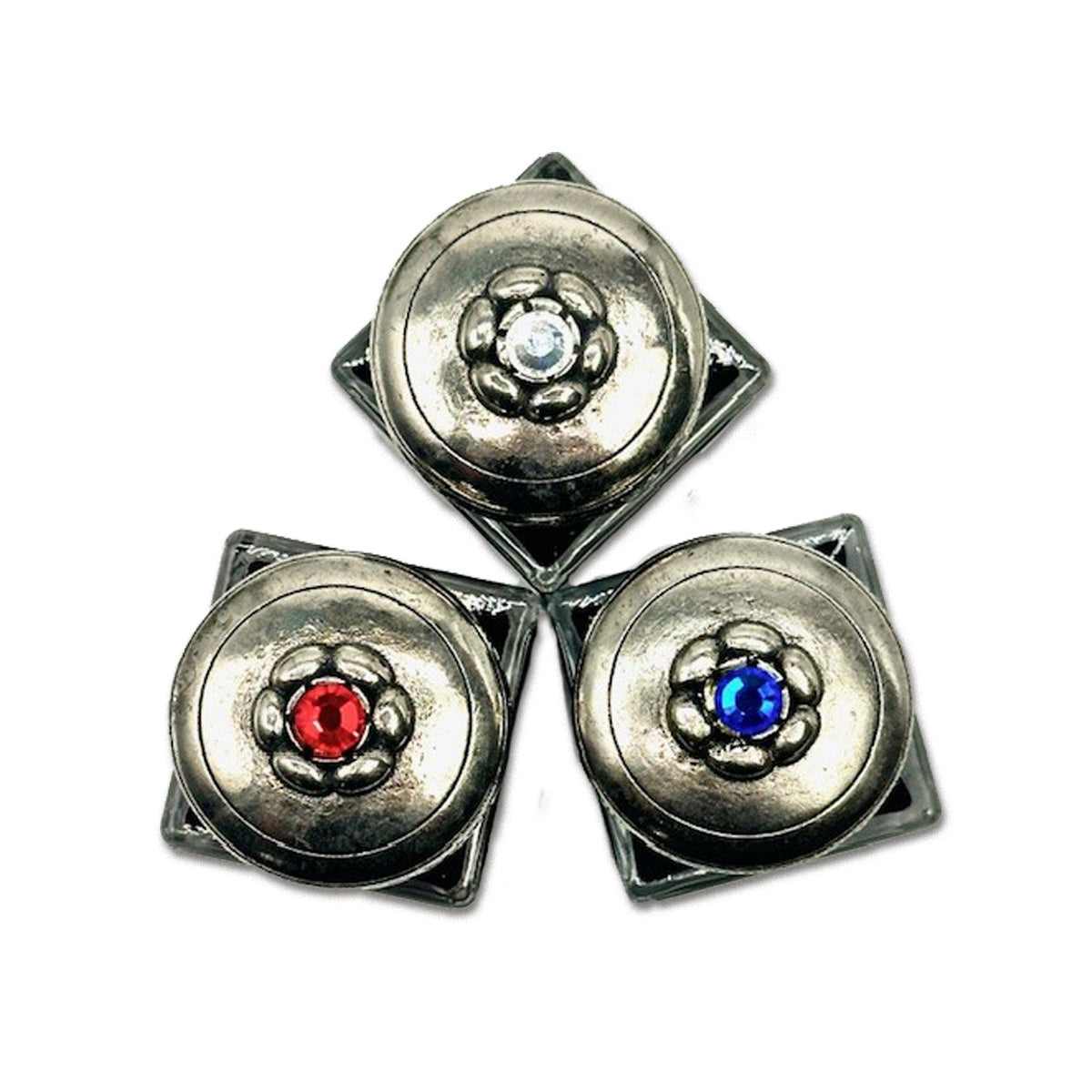 Inkwells with jeweled Silver Metal Screwtop