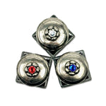 Inkwells with jeweled Silver Metal Screwtop