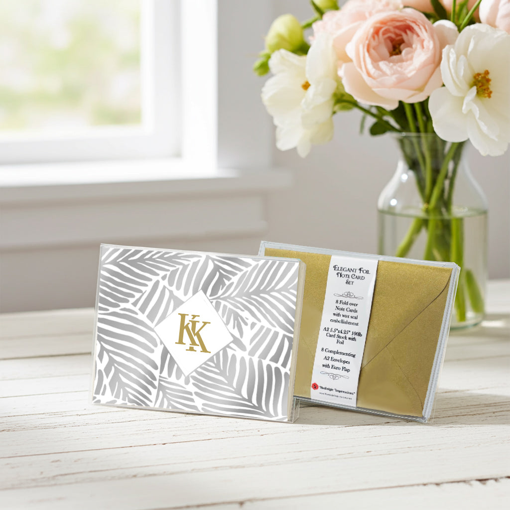 Personalized Intertwined University Roman Monogram Foil Note Cards Boxed Set by Nostalgic Impressions