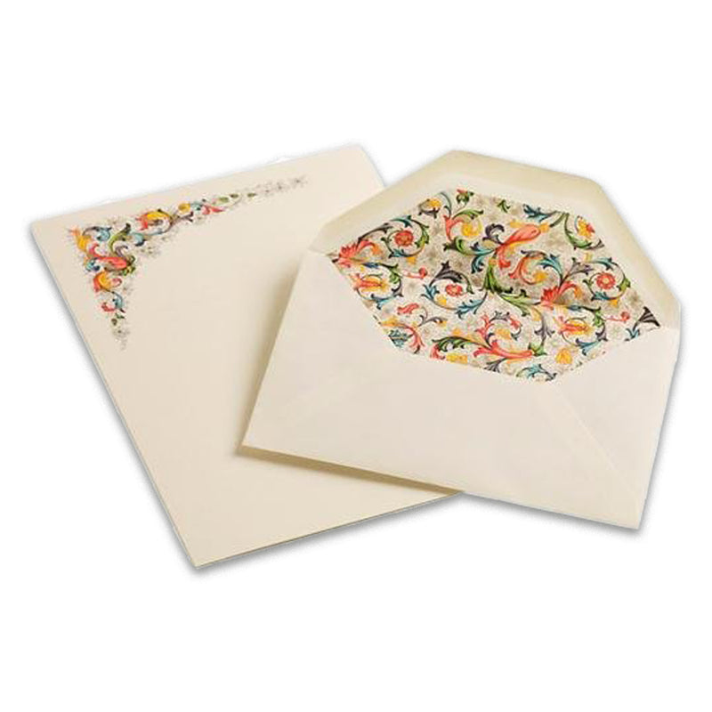 Florentia Boxed Stationery Set Made In Italy by Rossi - 10 Sheets & 10 lined envelopes