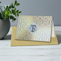 Personalized Intertwined Victorian Monogram Foil Note Cards with Envelopes by Nostalgic Impressions