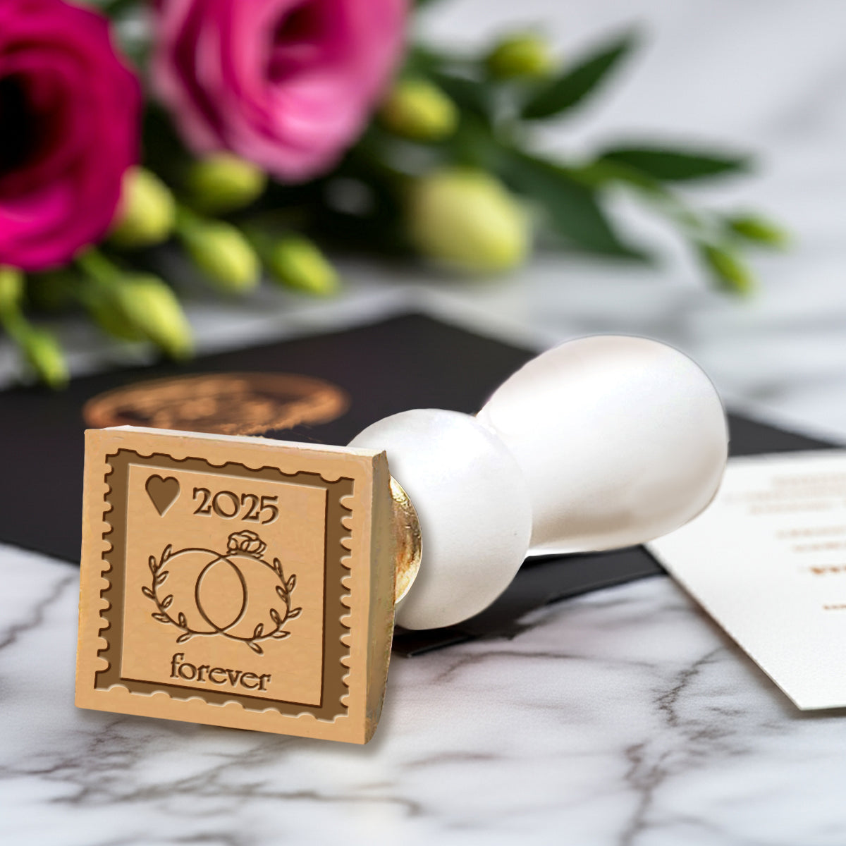 Wedding Ring Forever Postage Stamp Wax Seal Stamp #6418- USA Handcrafted