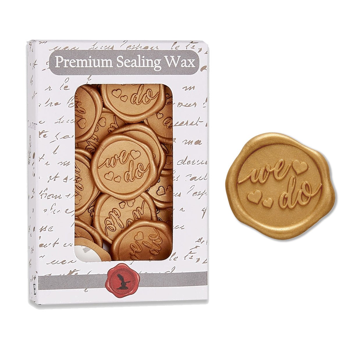 We Do Wedding Adhesive Wax Seal Quick - Ship Stickers 25PK - 2 Colors - Nostalgic Impressions