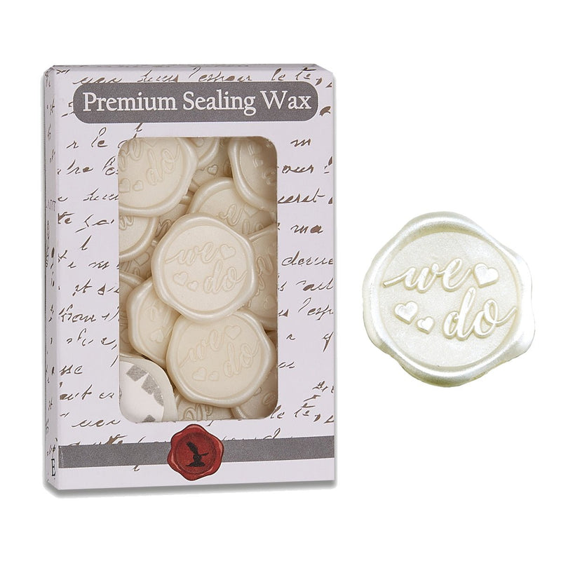 We Do Wedding Adhesive Wax Seal Quick - Ship Stickers 25PK - 2 Colors - Nostalgic Impressions