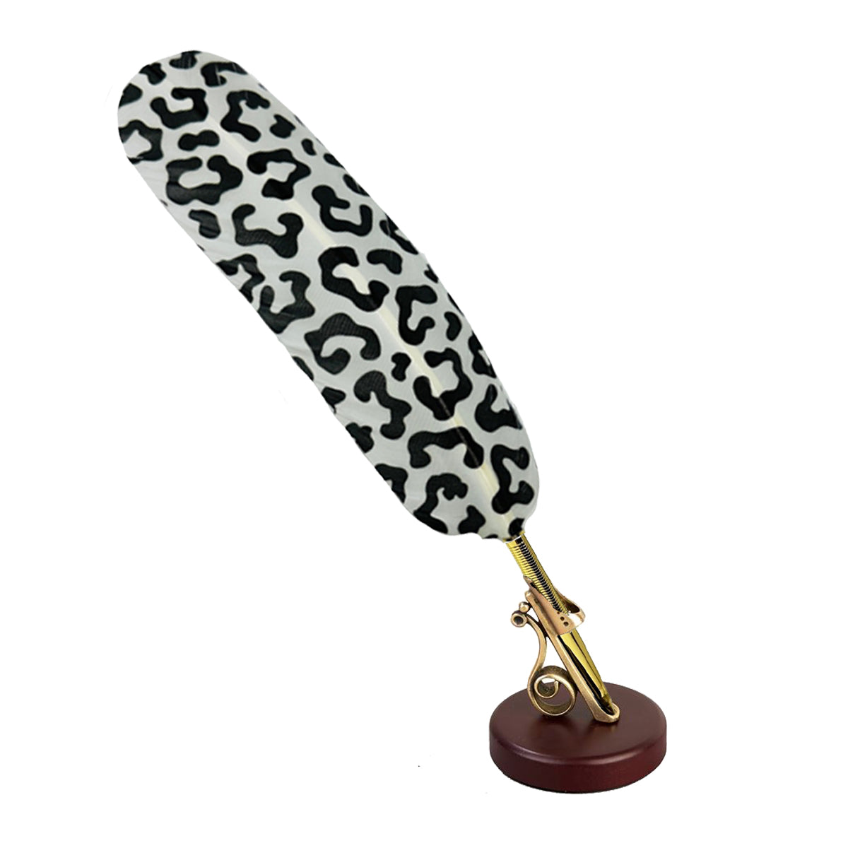 Animal Print Feather Ballpoint Pen with 2 refills in folder