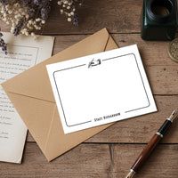 Personalized Flat Notecard Set with Vintage Symbols 8/8 -5.5 x 4.25