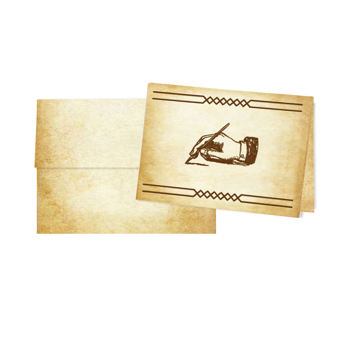 Aged Parchment Printed Note Card Set with Envelopes 8/8 - 8 Designs