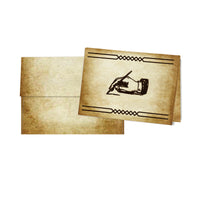 Aged Parchment Printed Note Card Set with Envelopes 8/8 - 8 Designs