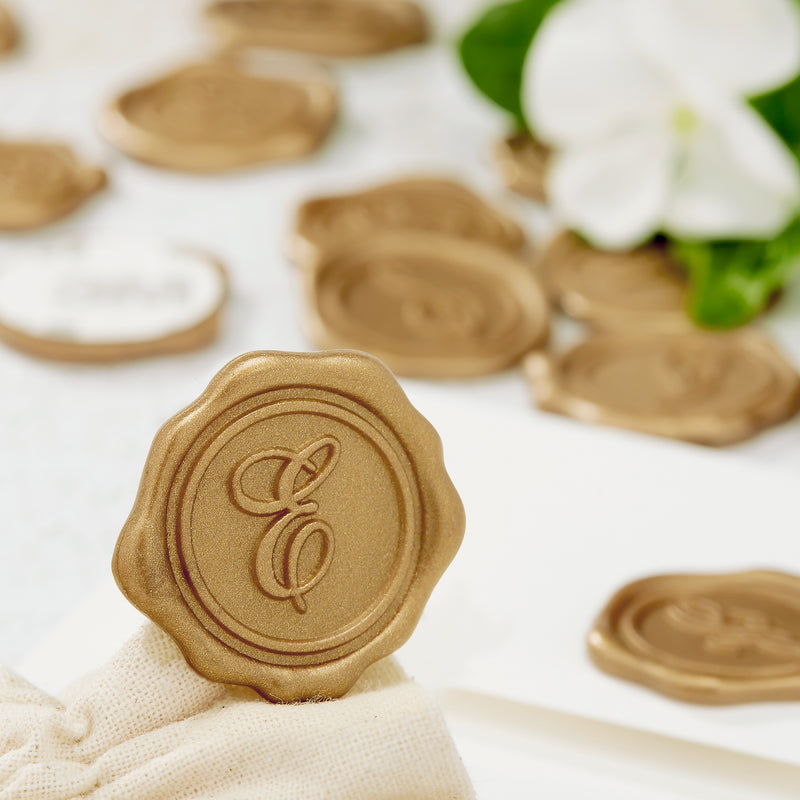 Initial Adhesive Wax Seal Quick-Ship Stickers 25PK