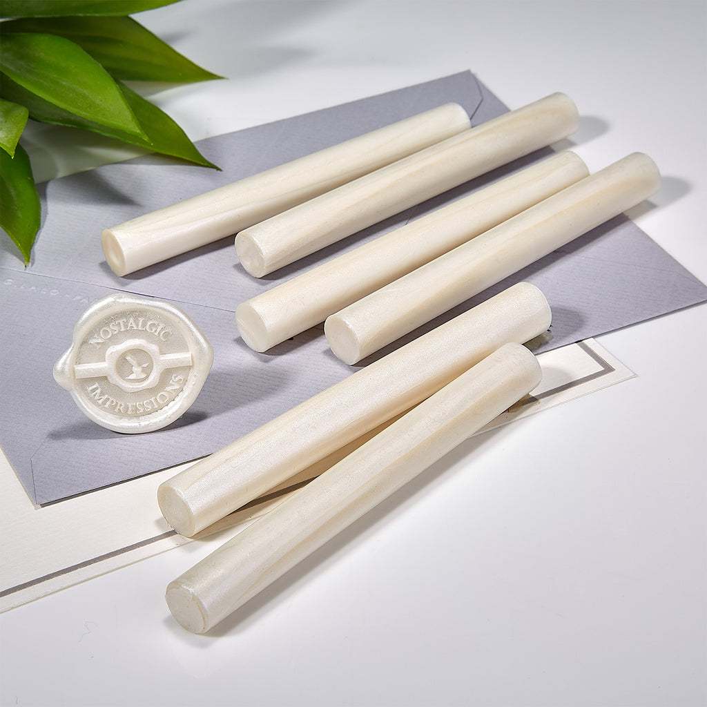 White Pearl Premium Glue Gun Sealing Wax -Pack of 6 - Nostalgic Impressions